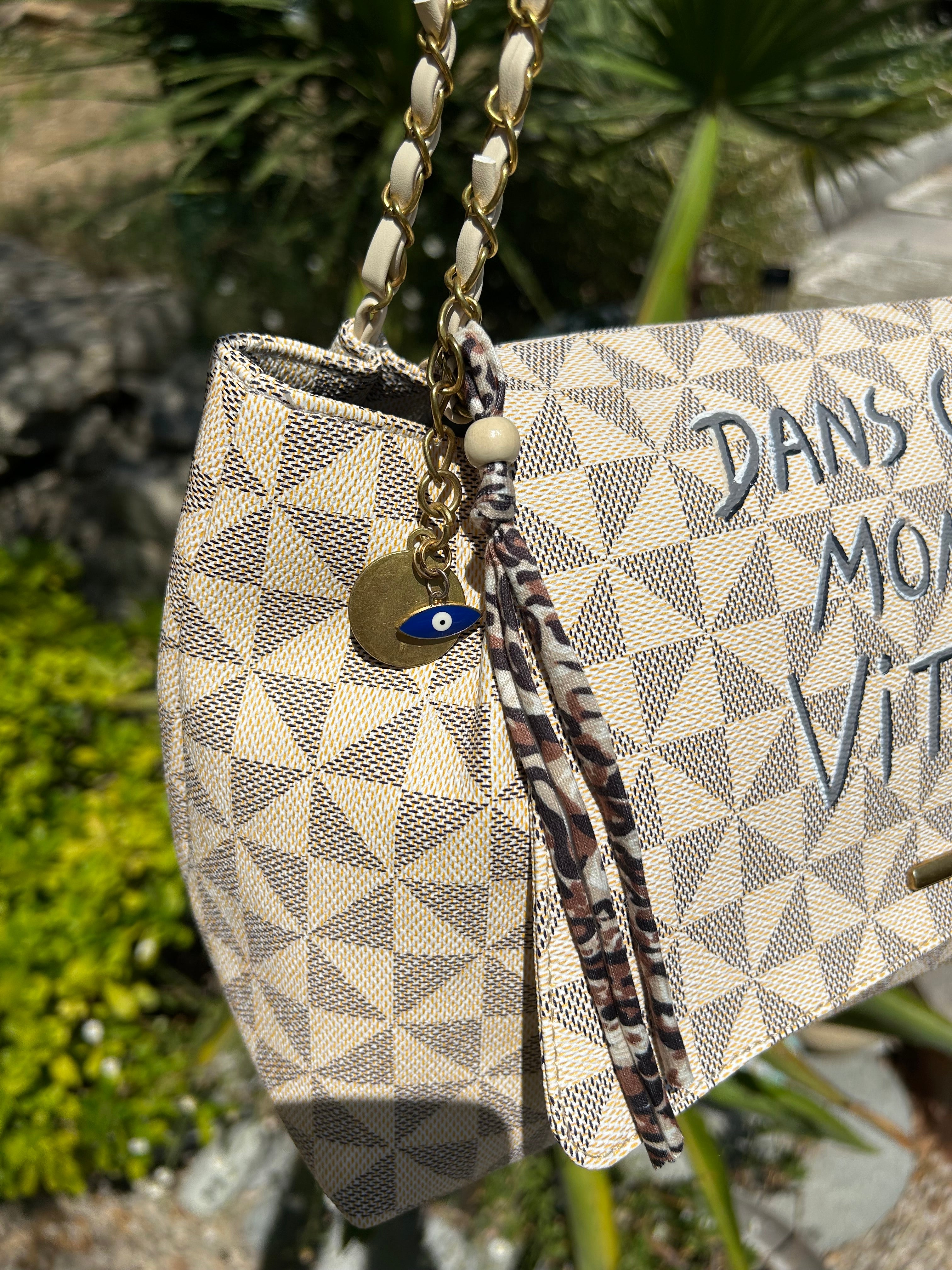 Sac chaînette beige