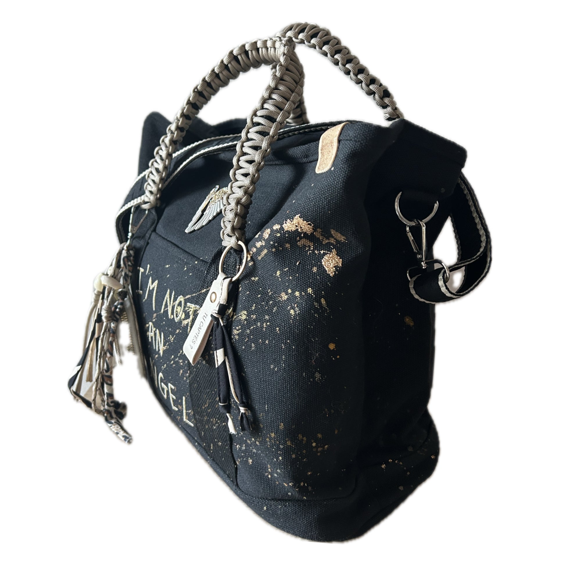 Grand sac toile noir I’M NOT AN ANGEL