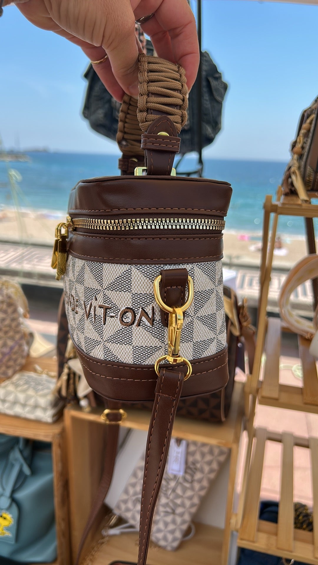 Mini sac Vanity beige