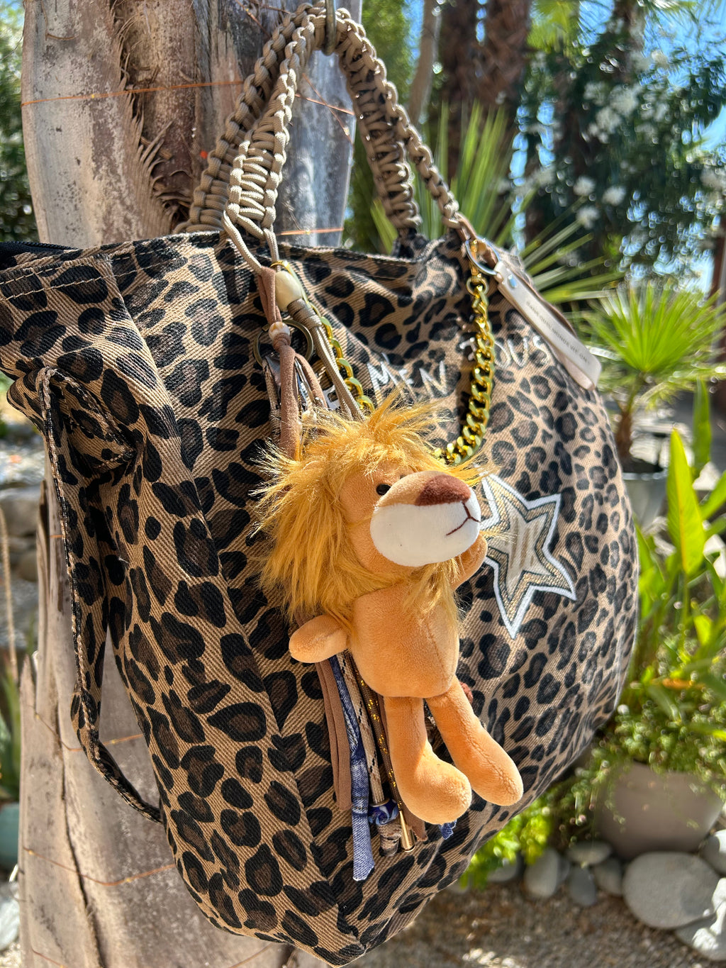 Grand SAC toile léopard JE M’EN FOUS !