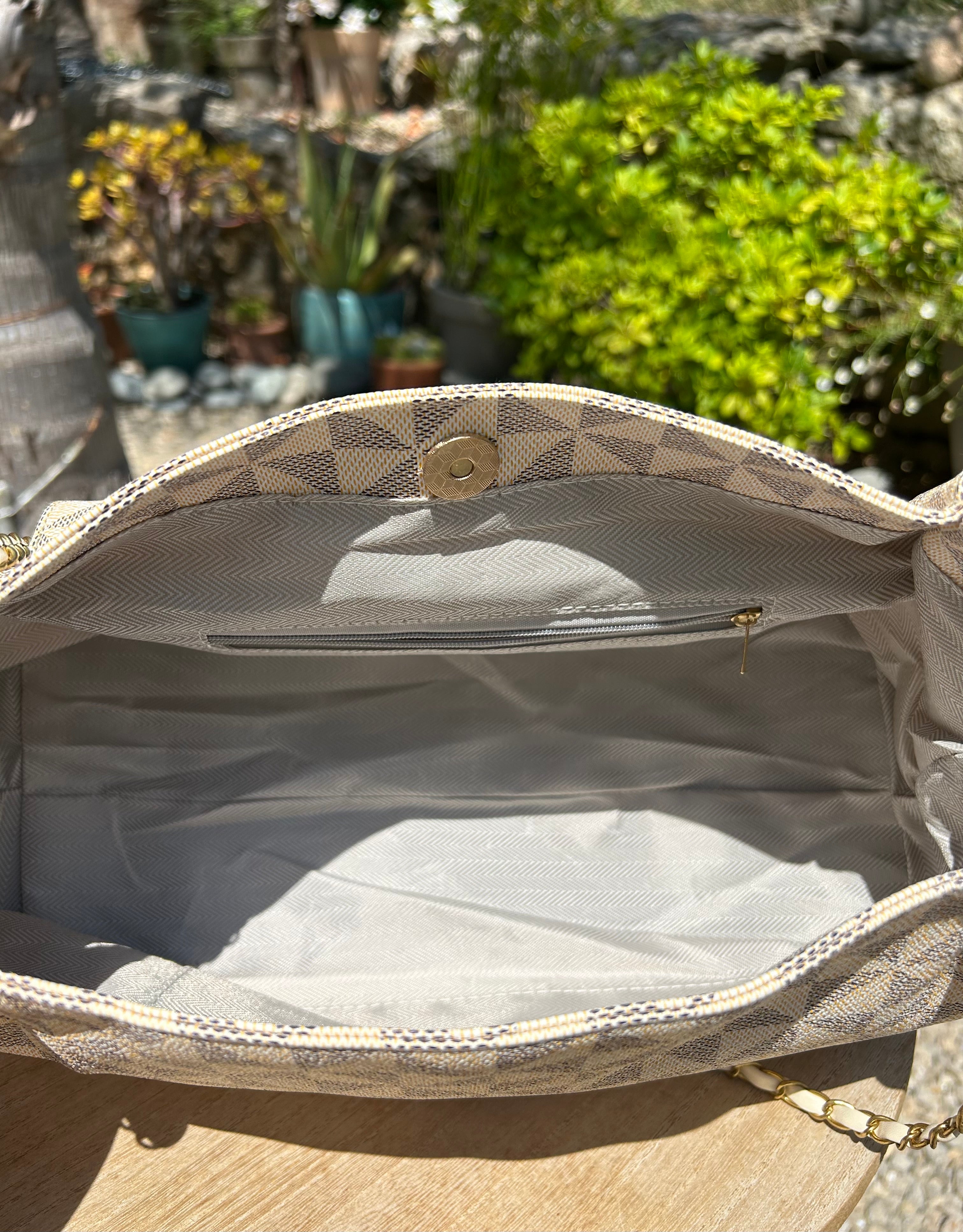 Sac chaînette beige