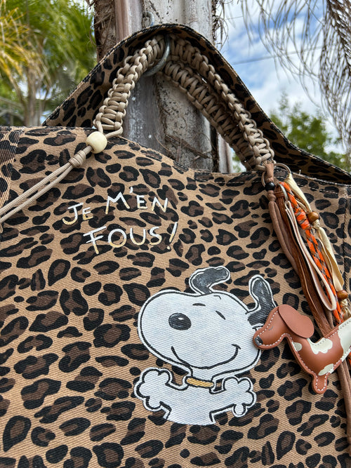 Grand SAC toile léopard SNOOP je m’en fous !