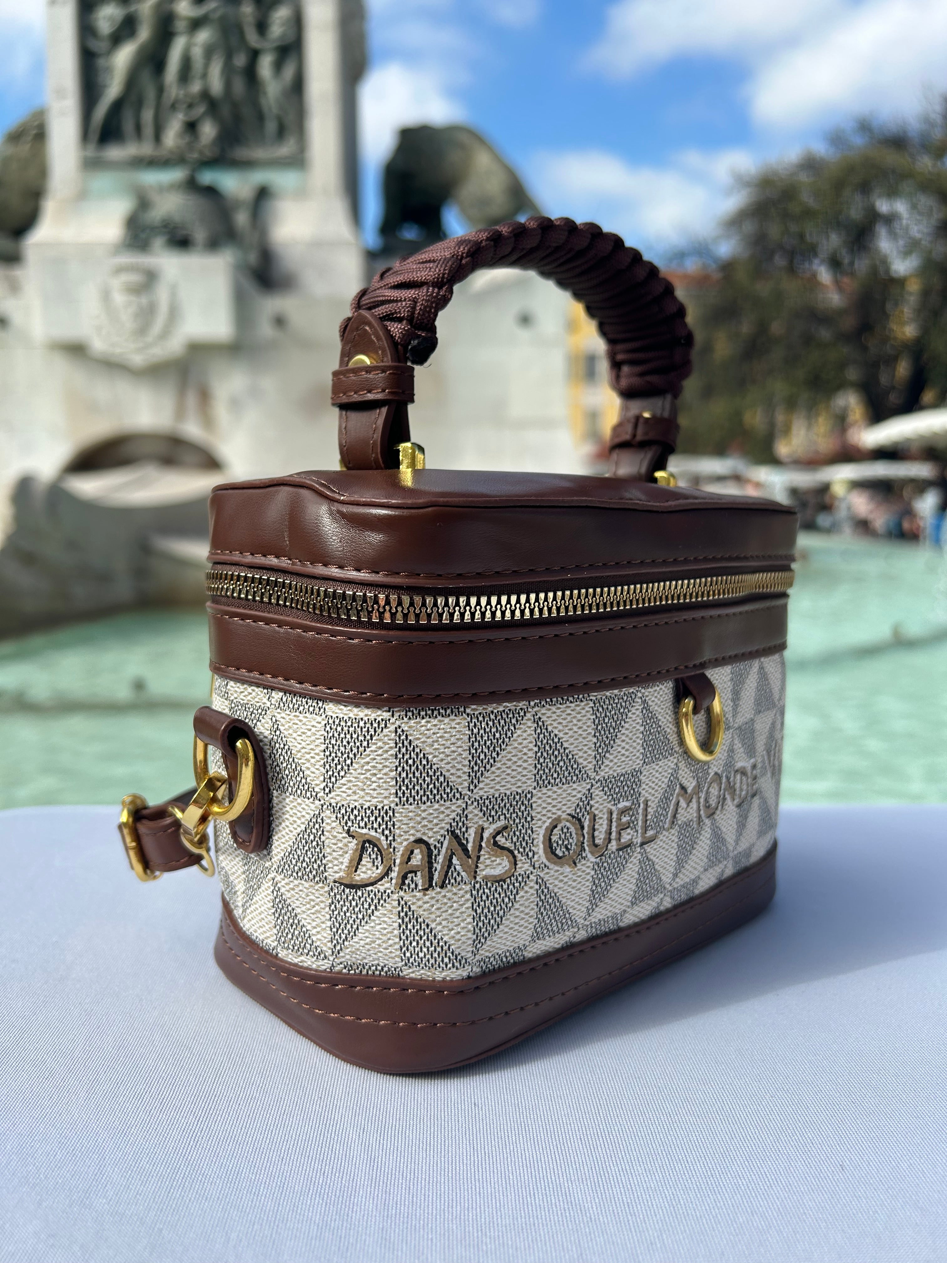 Mini sac vanity beige