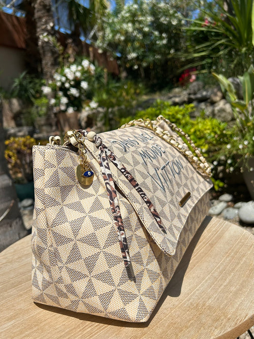 Sac chaînette beige