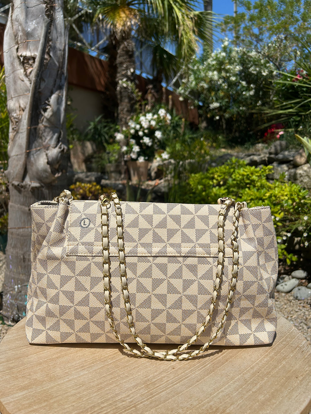 Sac chaînette beige