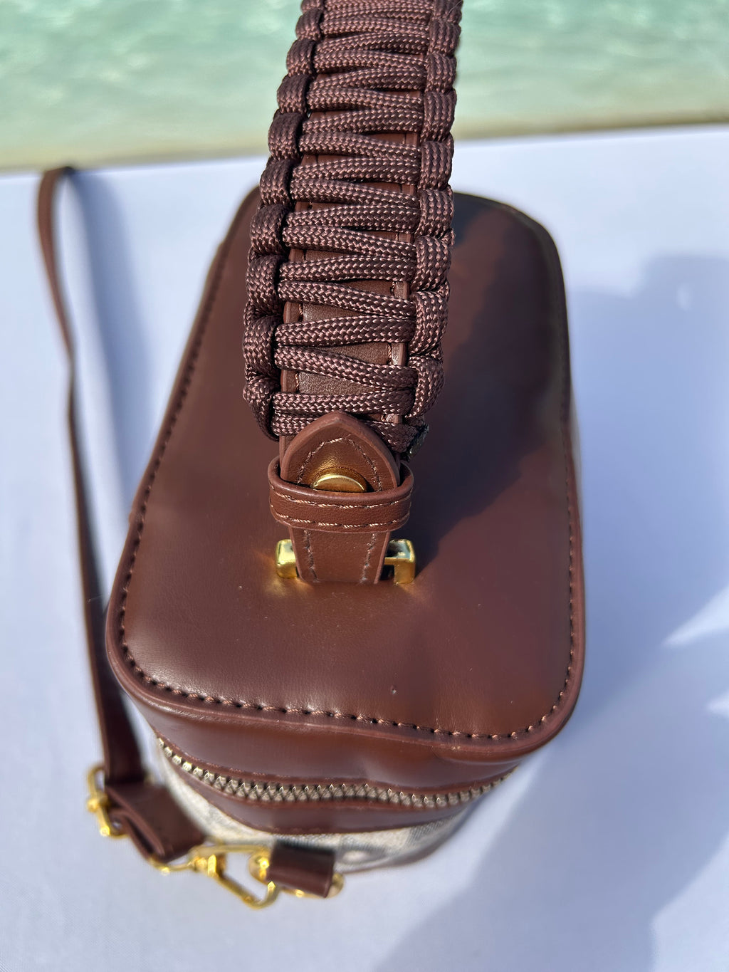 Mini sac vanity beige