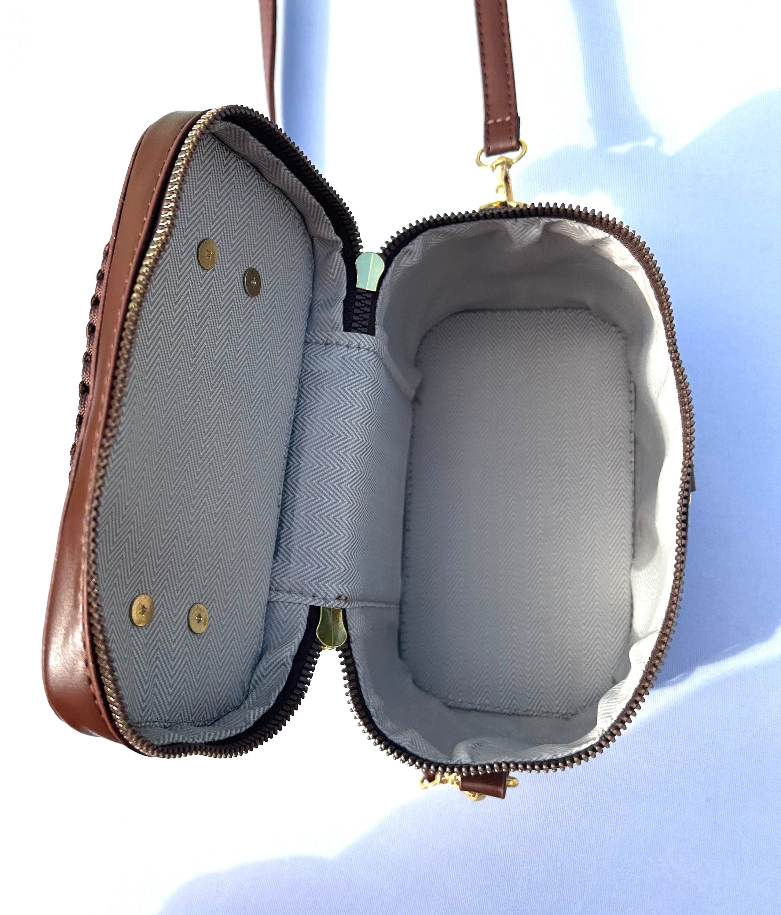 Mini sac vanity beige