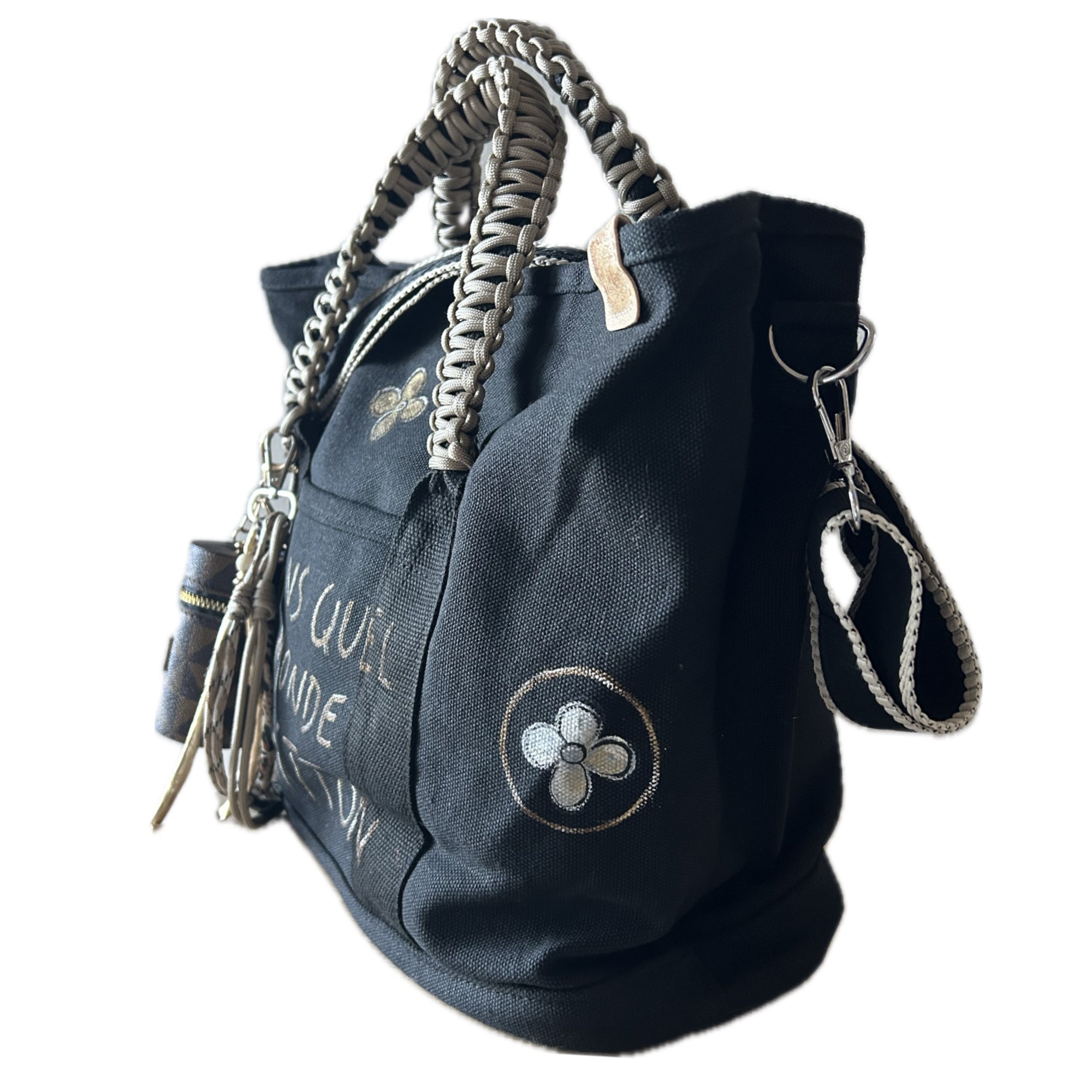 Grand sac toile noir DQMV