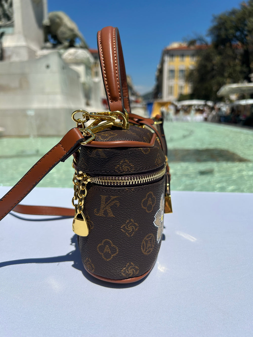 Mini bag gold flower