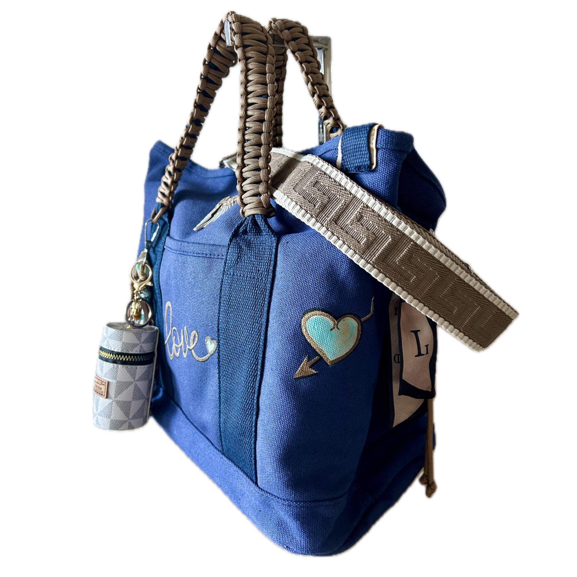Grand sac toile bleu marine LOVE