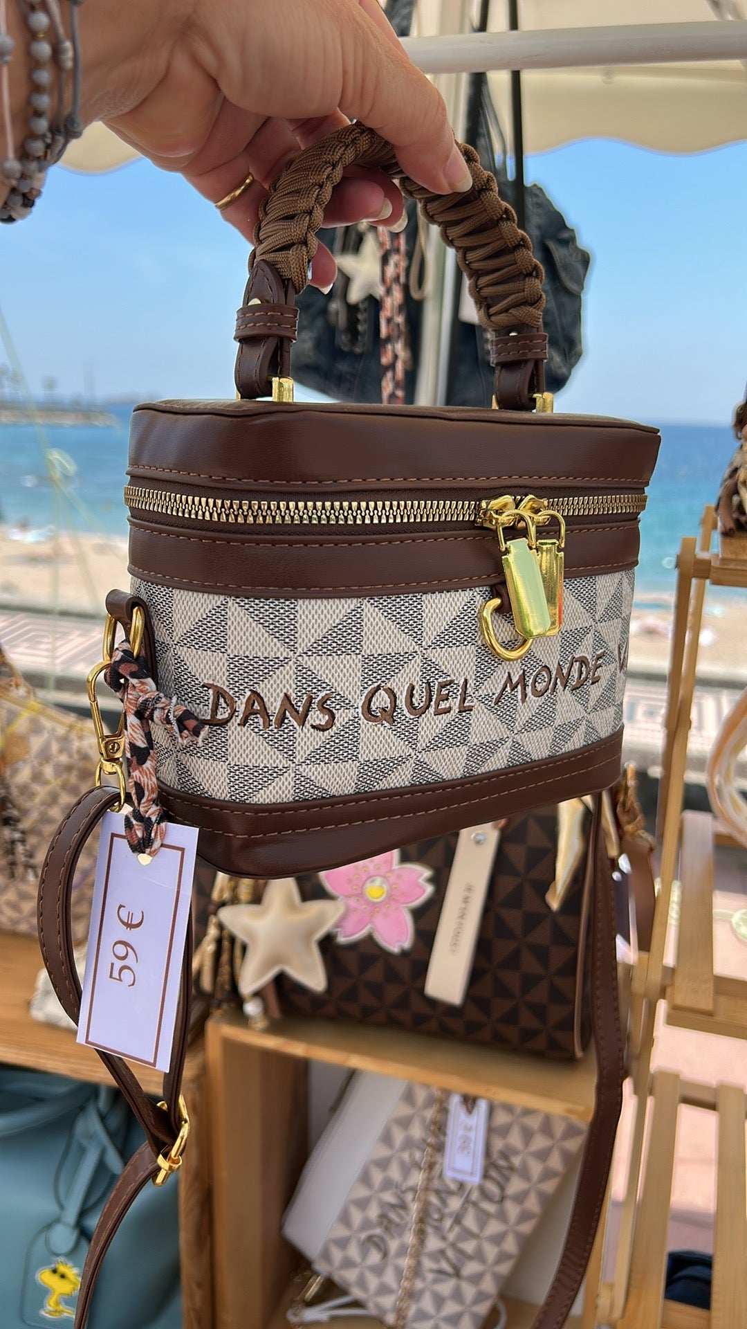 Mini sac Vanity beige