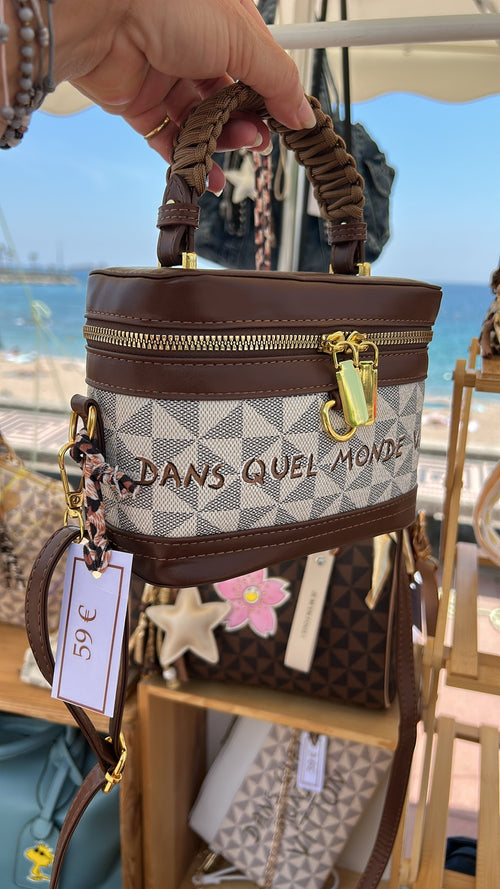Mini sac Vanity beige