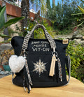 Grand SAC  toile noire  DANS QUEL MONDE VIT-ON