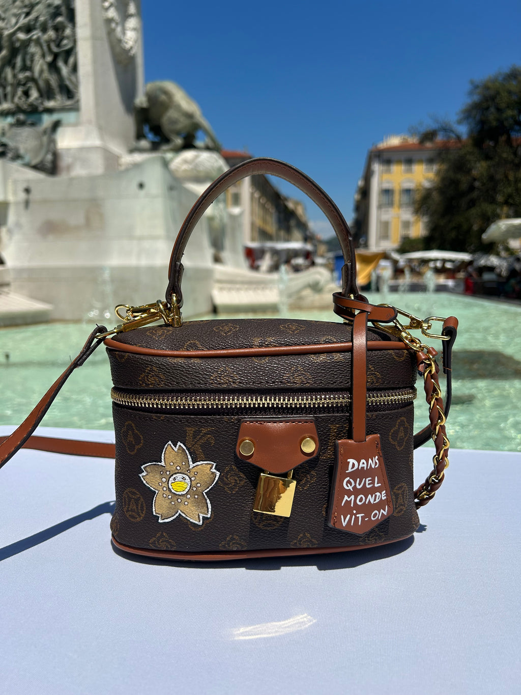 Mini bag gold flower