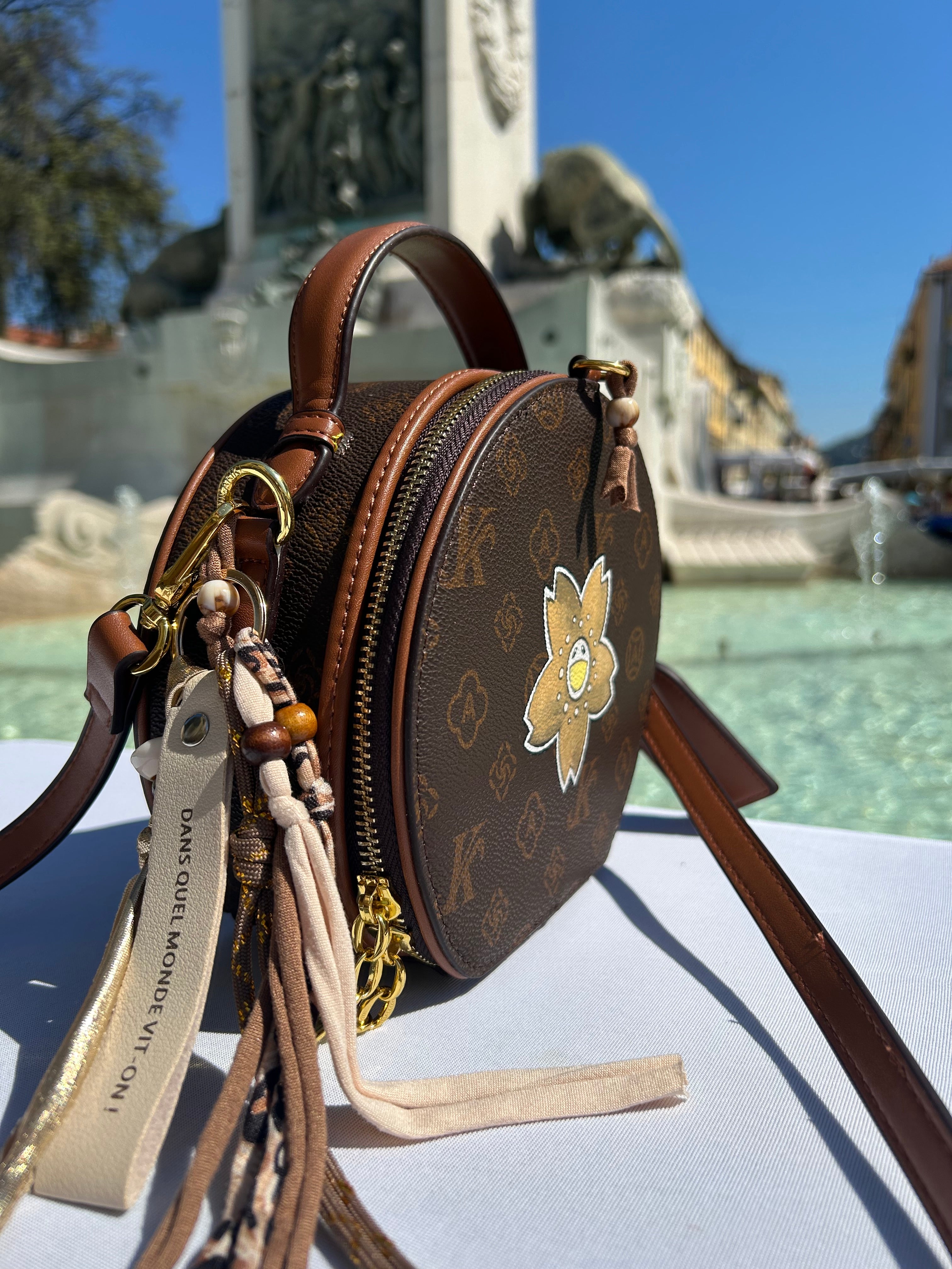 Sac rond gold flower