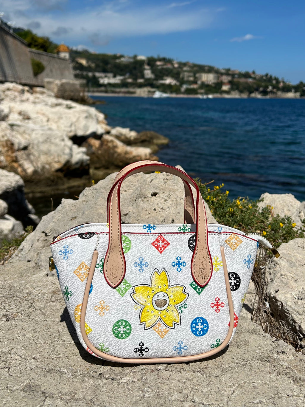 Mini multicolor fleur smiley