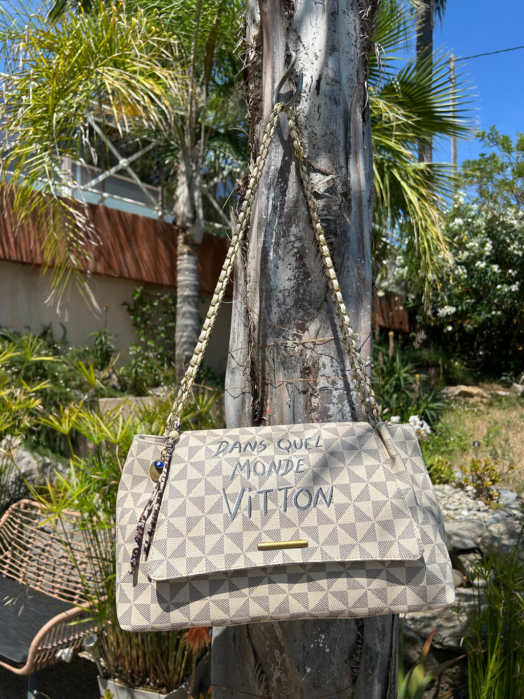 Sac chaînette beige