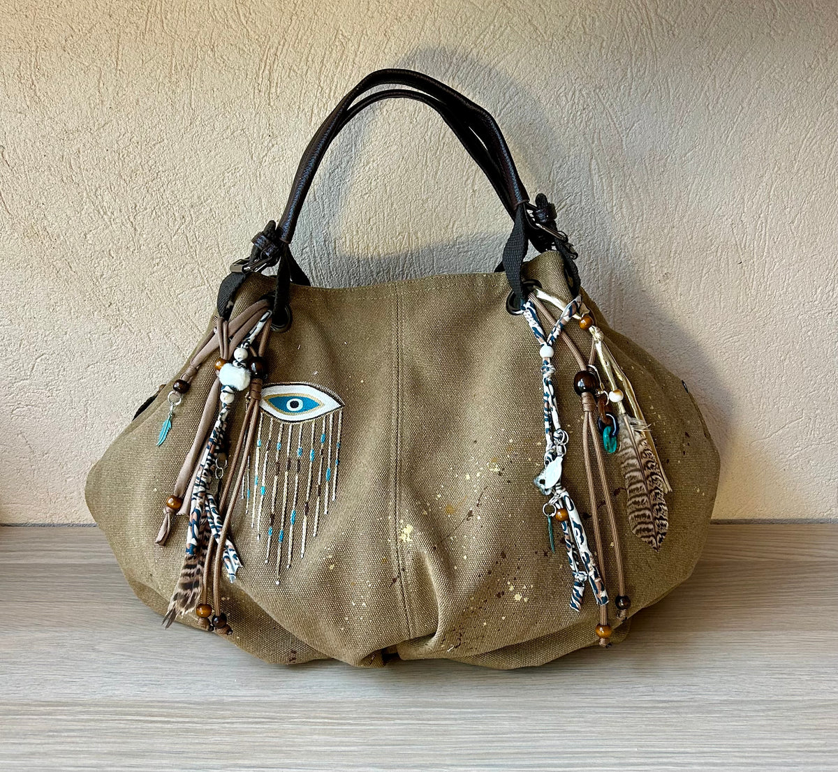 Grand SAC toile Œil et bijoux de sac