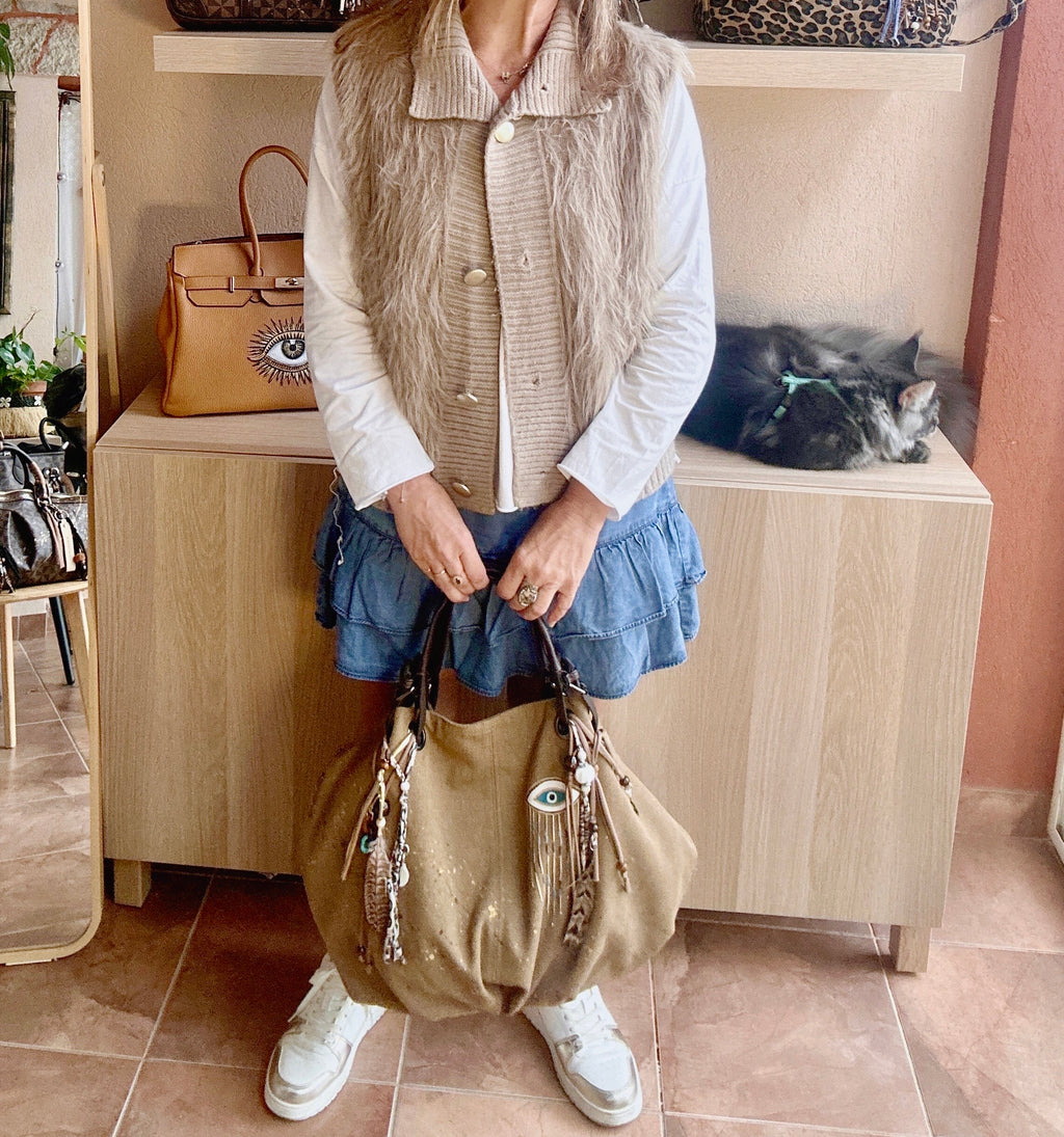 Grand SAC toile Œil et bijoux de sac