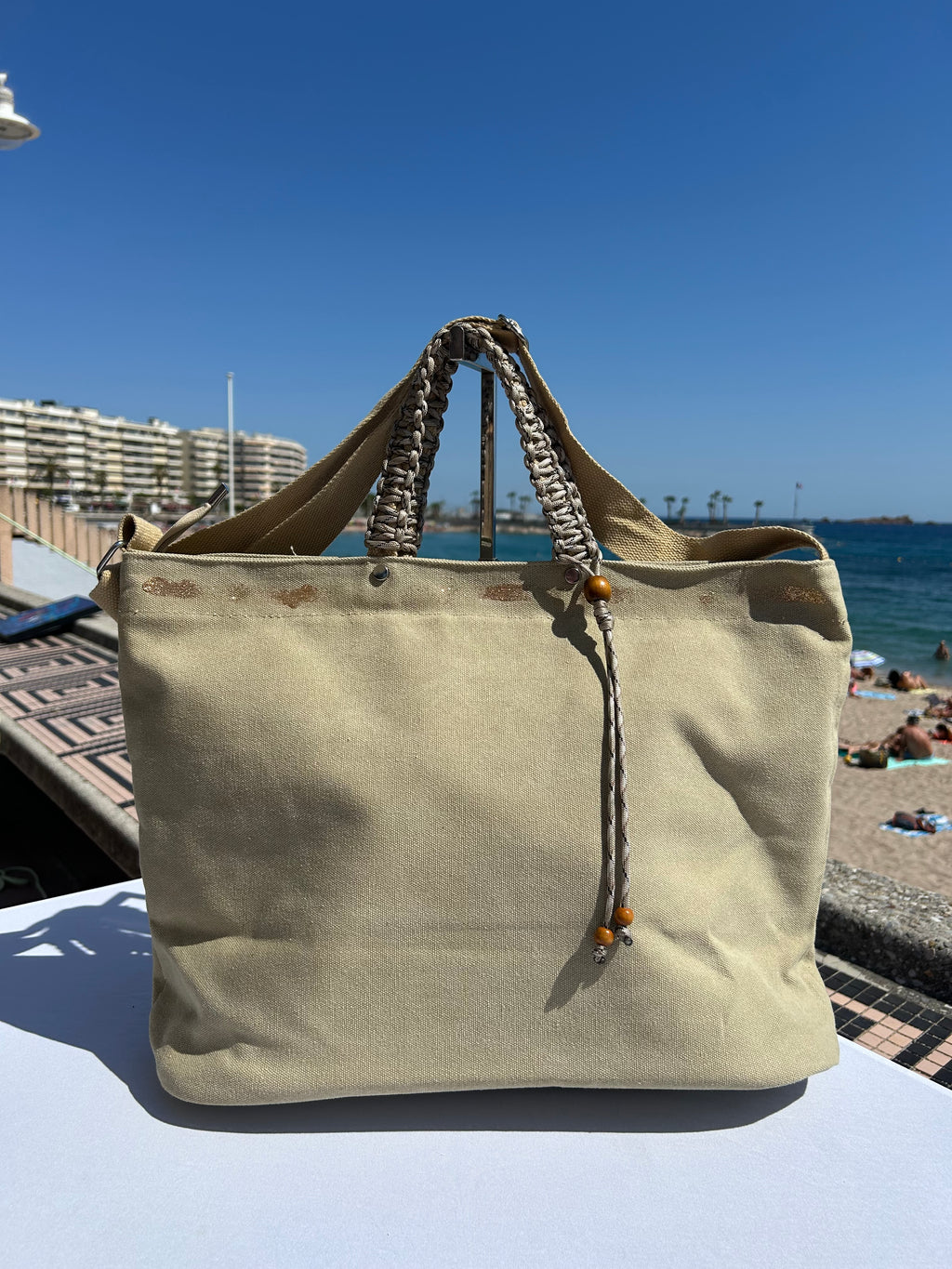 Grand SAC toile beige étoile