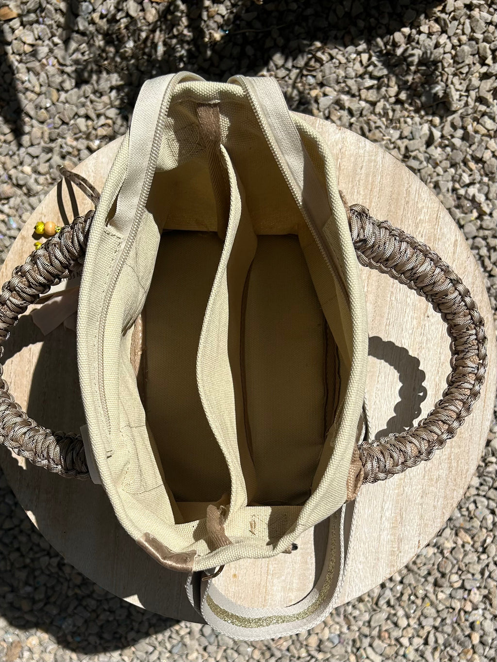 Sac Toile beige fleur SMILEY