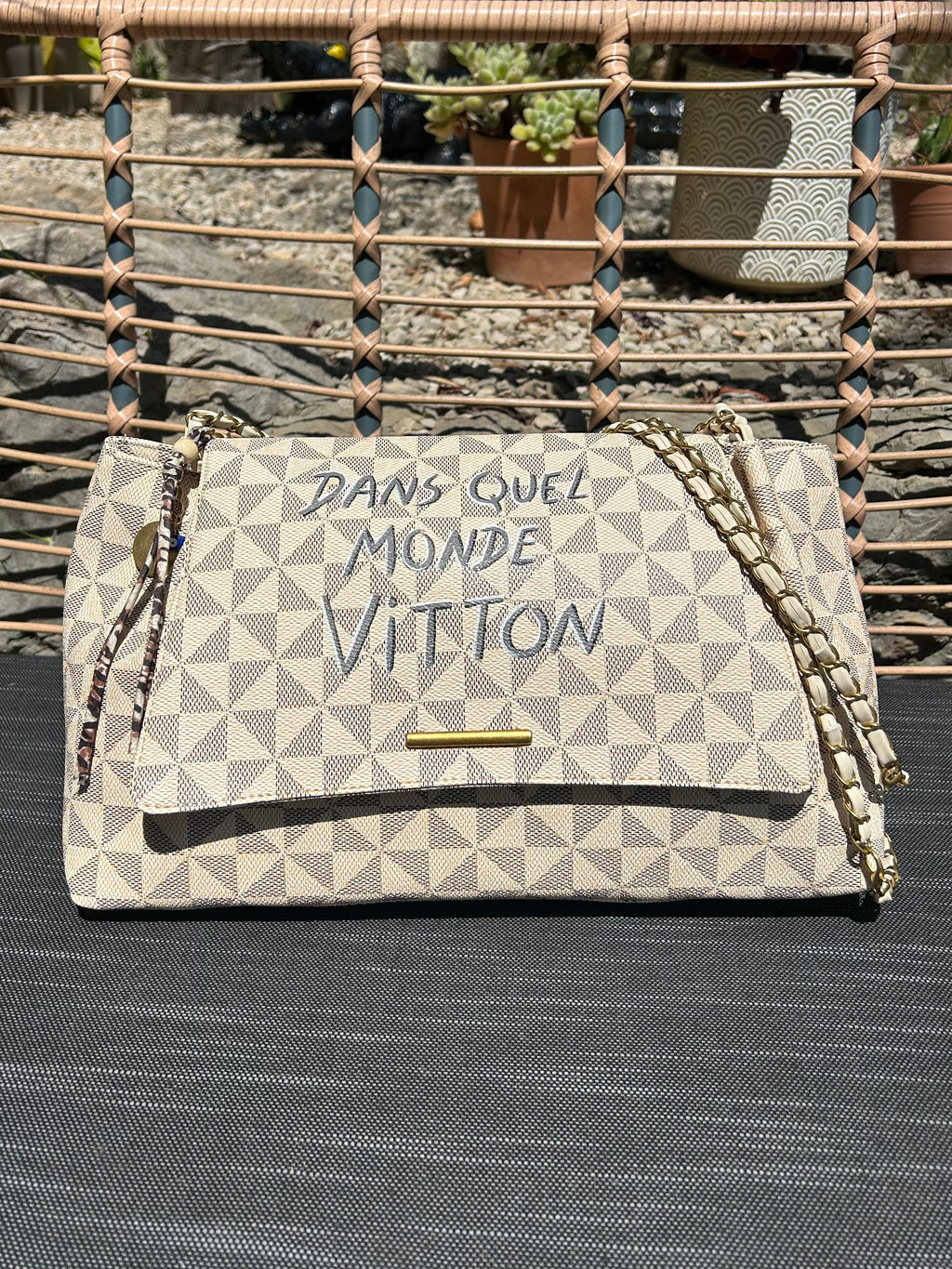 Sac chaînette beige