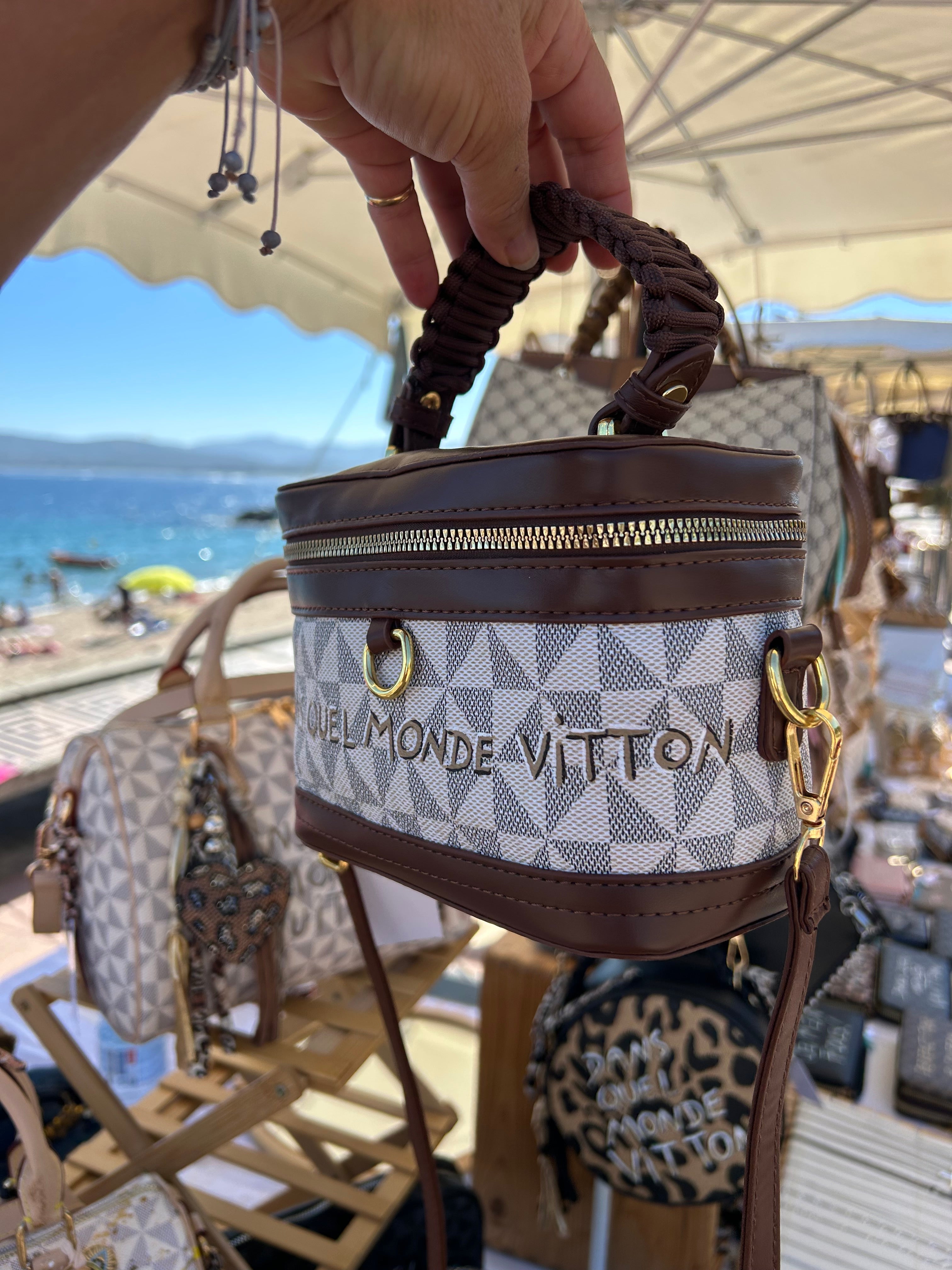 Mini sac vanity beige