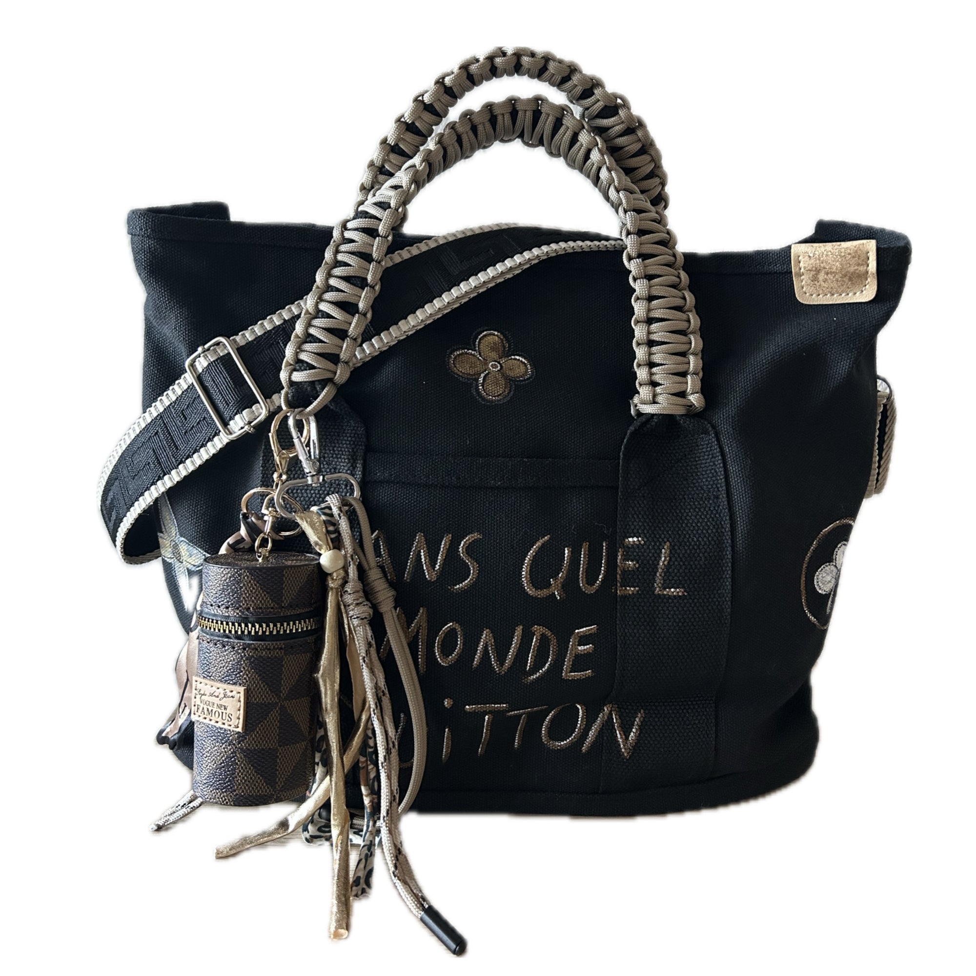 Grand sac toile noir DQMV