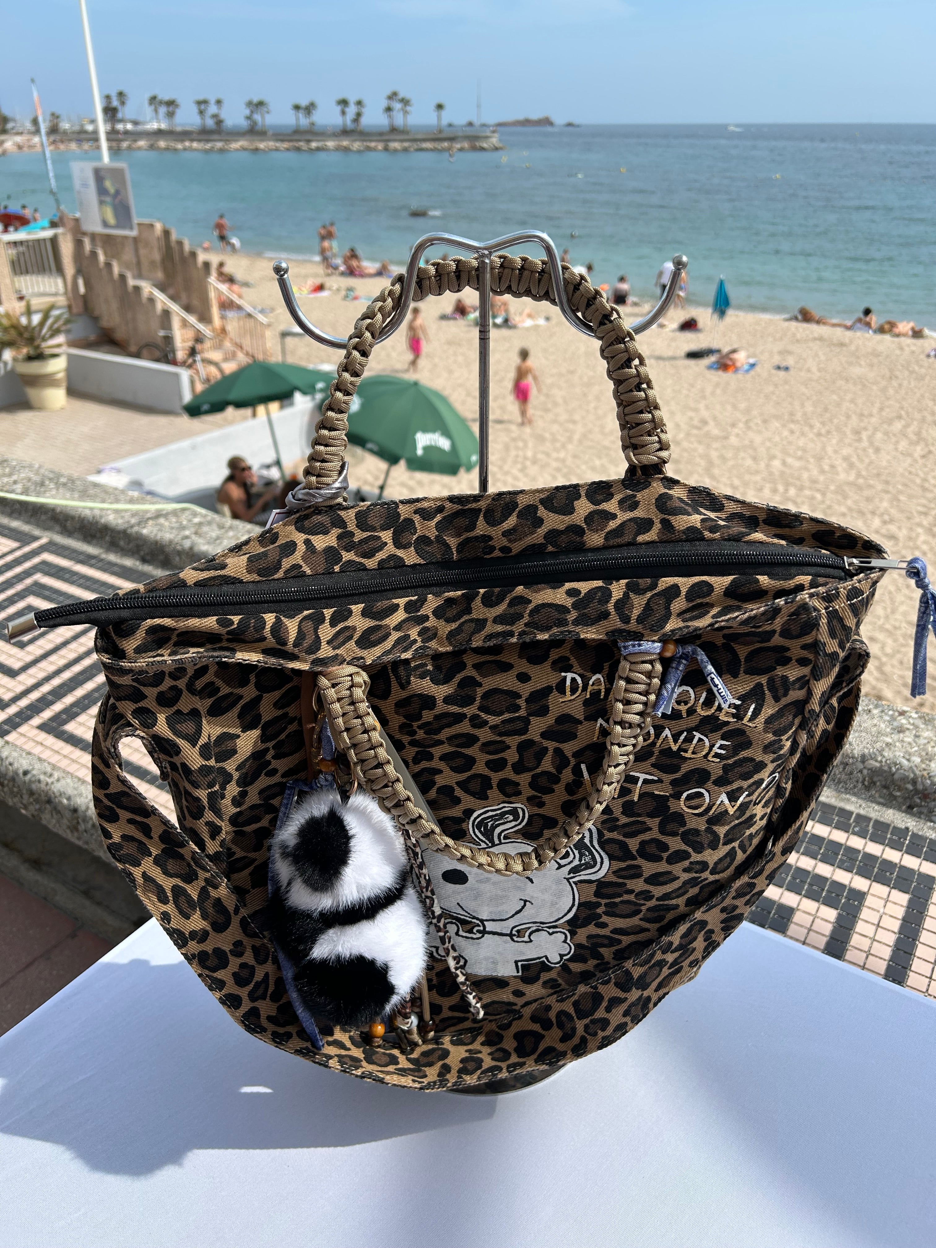 Grand SAC toile léopard Dans quel monde Vit-on