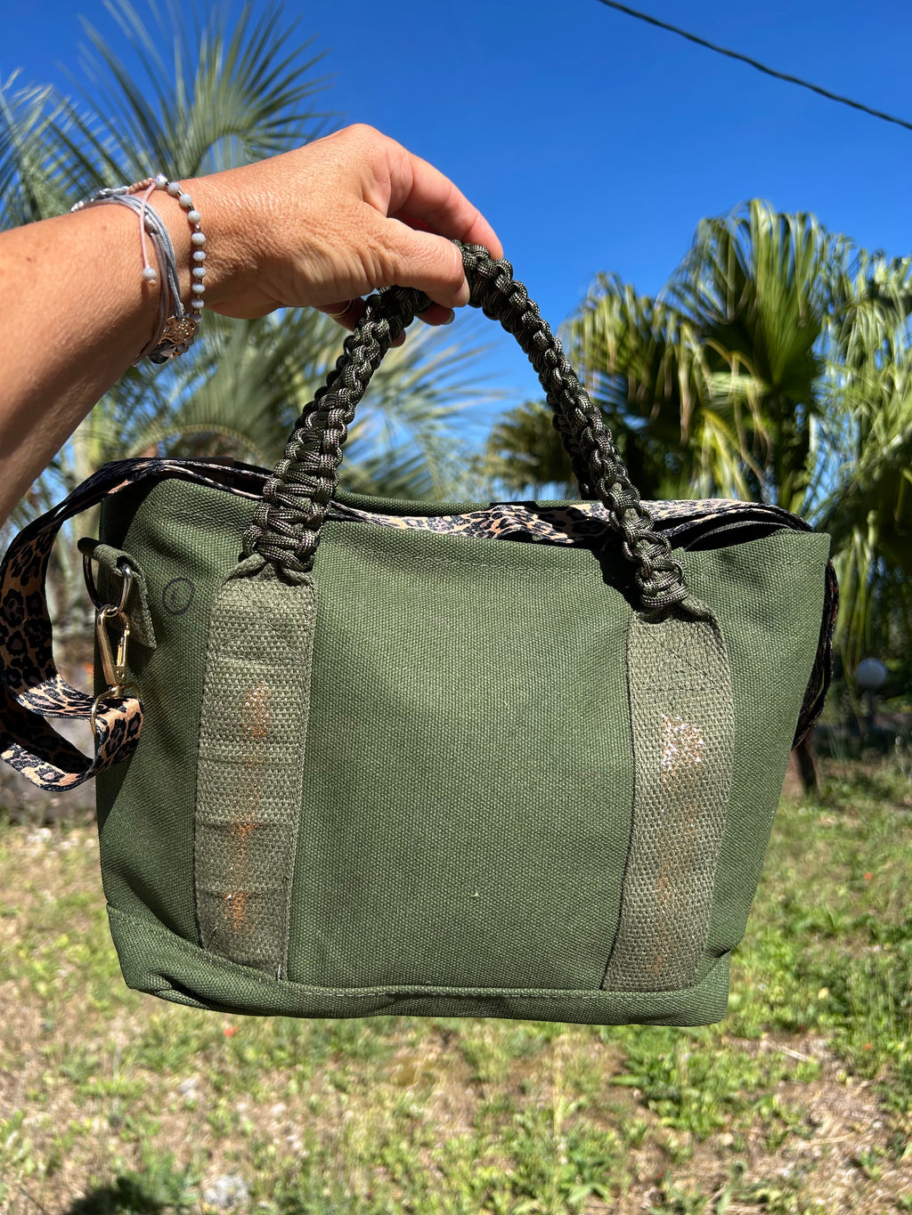 Sac Toile kaki JE M’EN FOUS