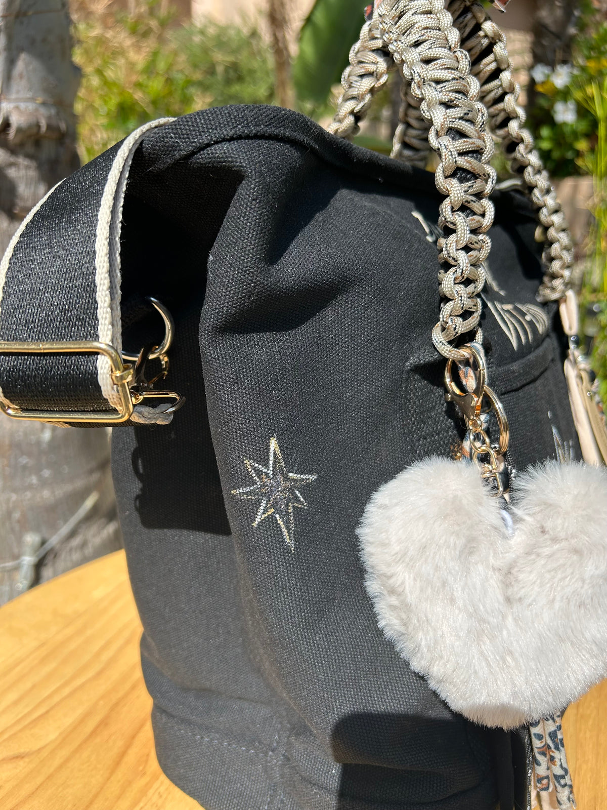 Grand SAC  toile noire  DANS QUEL MONDE VIT-ON