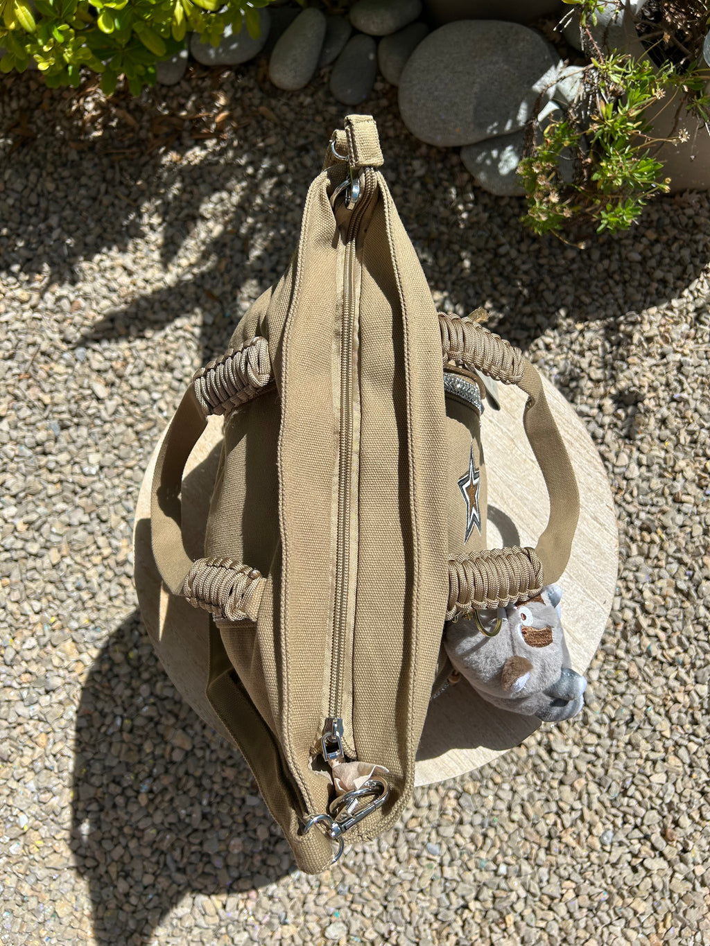 Cabas toile beige étoile
