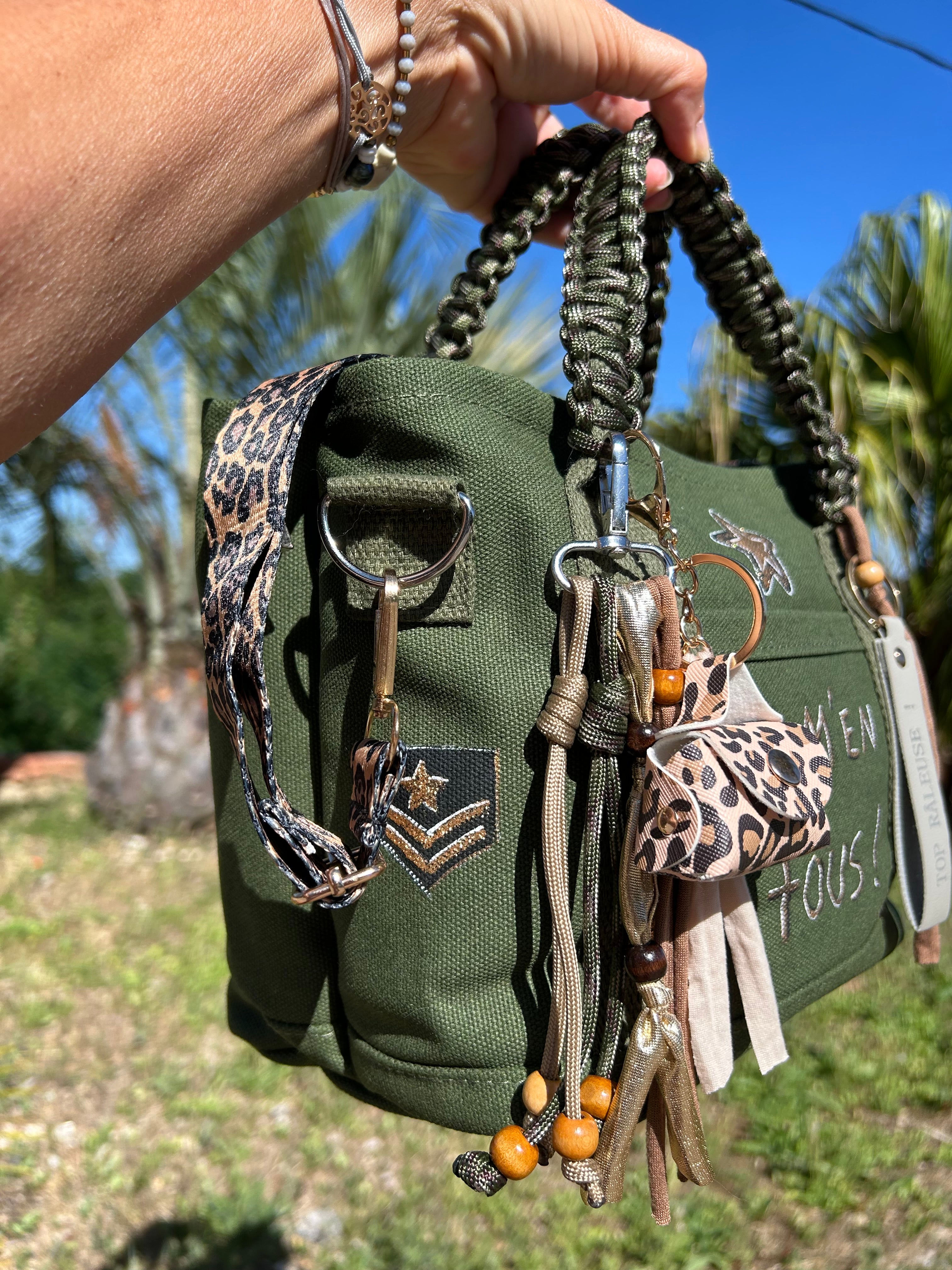 Sac Toile kaki JE M’EN FOUS
