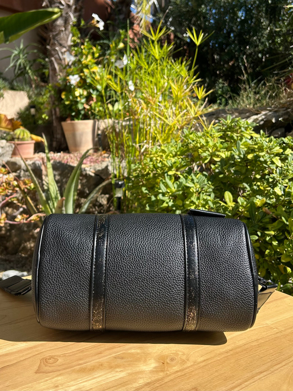 Sac noir Œil - feuille d’or