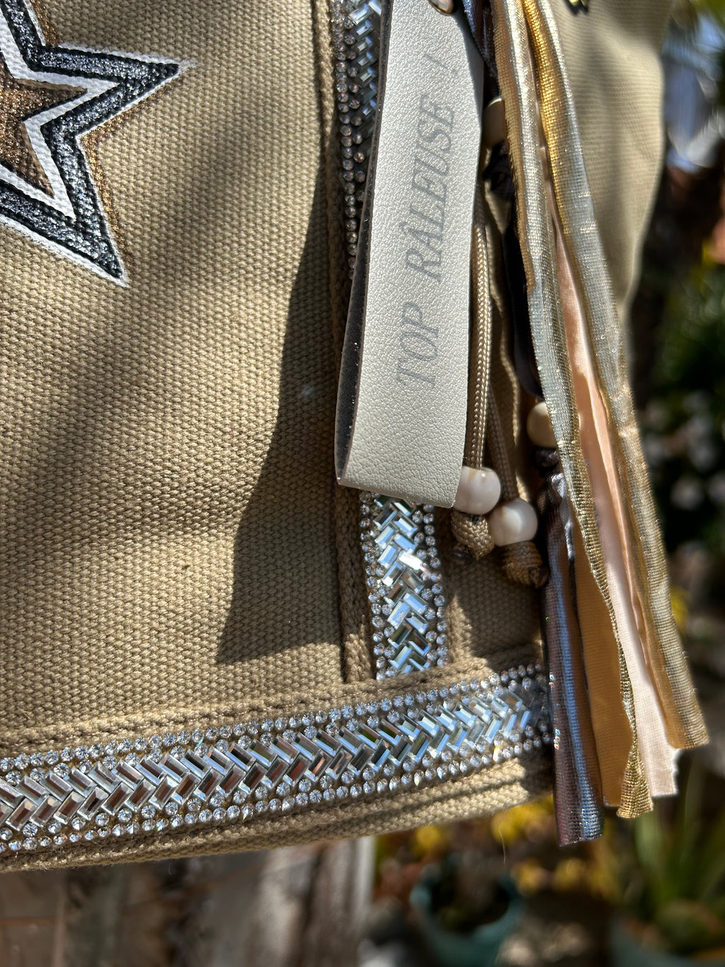 Cabas toile beige étoile