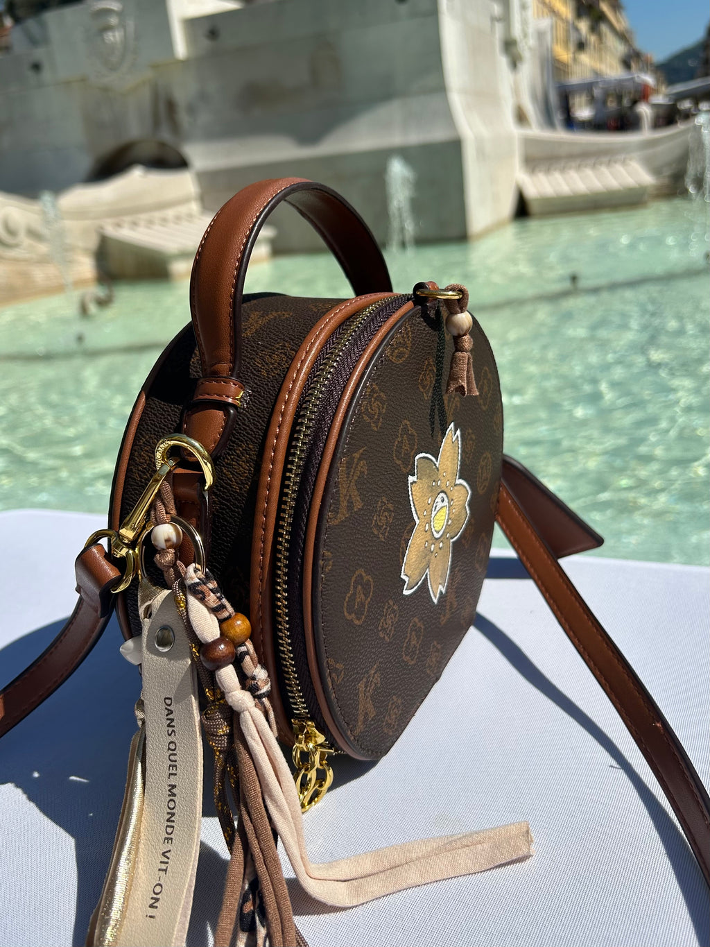 Sac rond gold flower