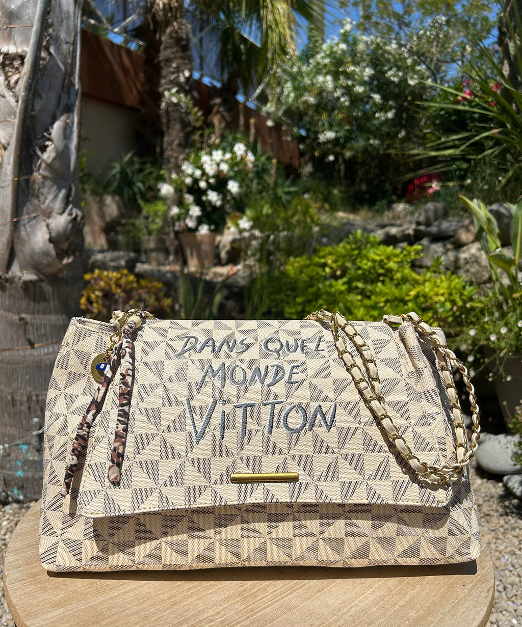 Sac chaînette beige