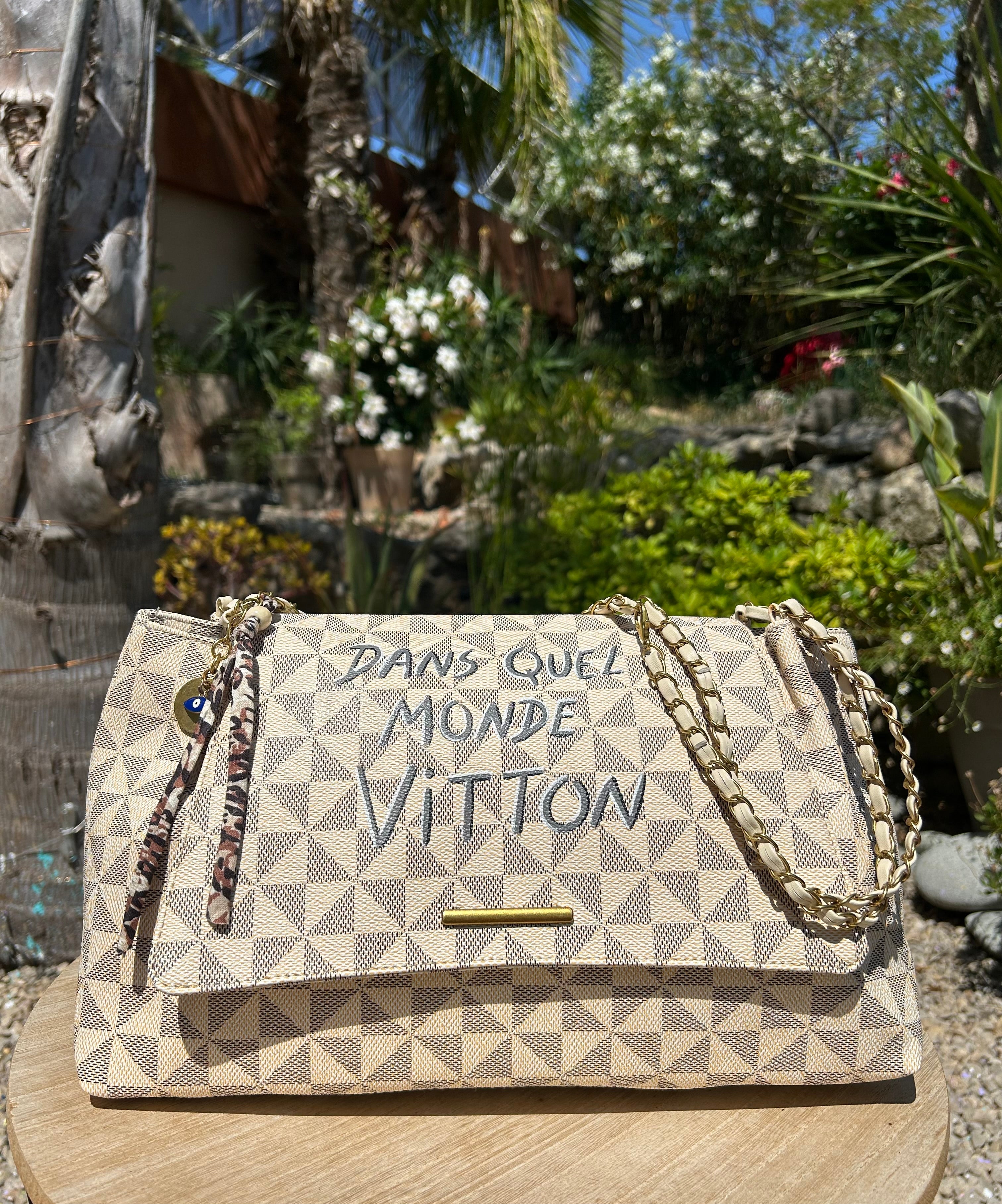 Sac chaînette beige