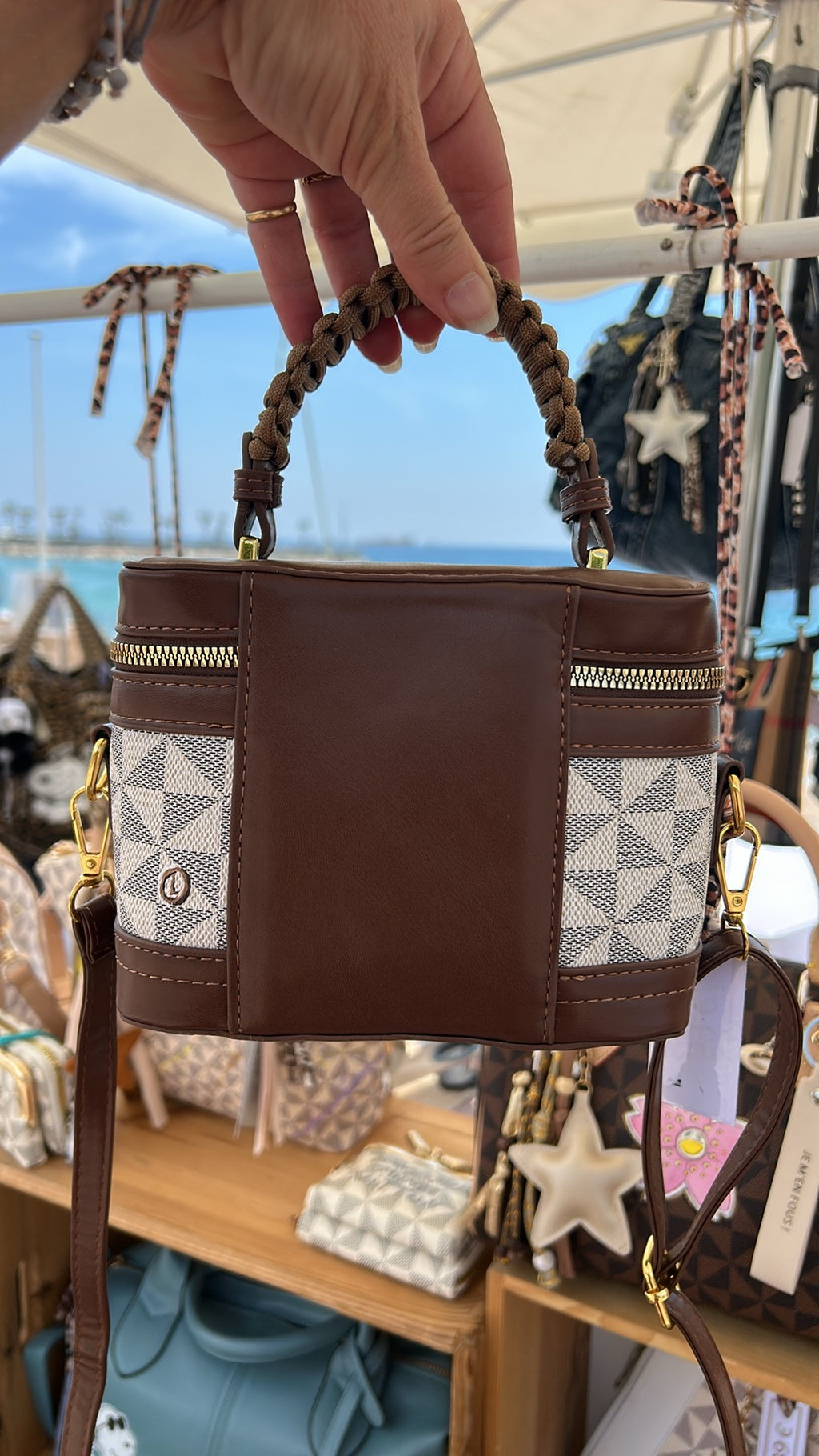 Mini sac Vanity beige