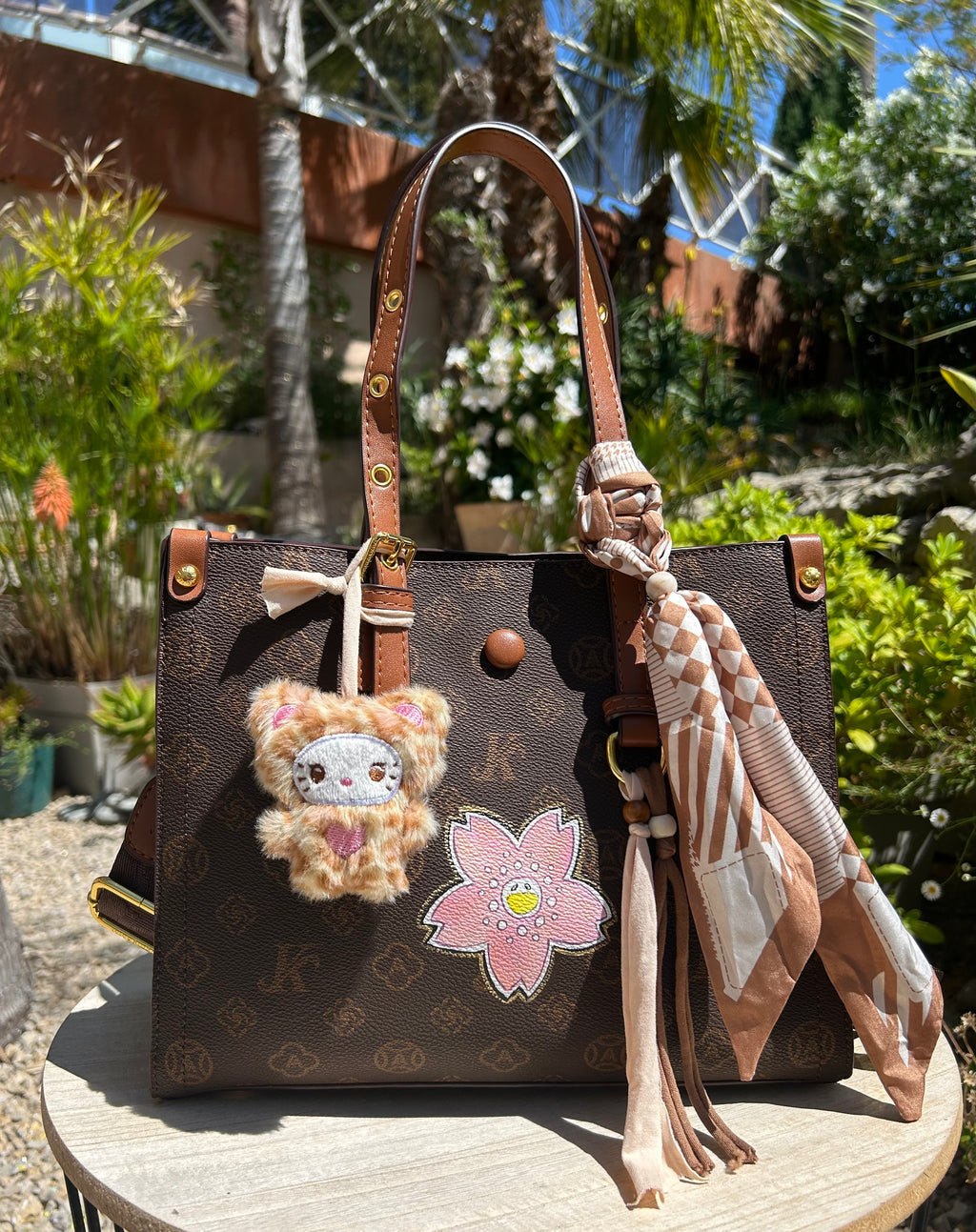 Sac carré pink flower