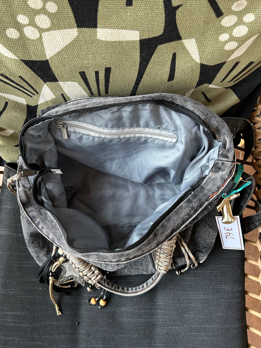 Sac denim gris Etoile