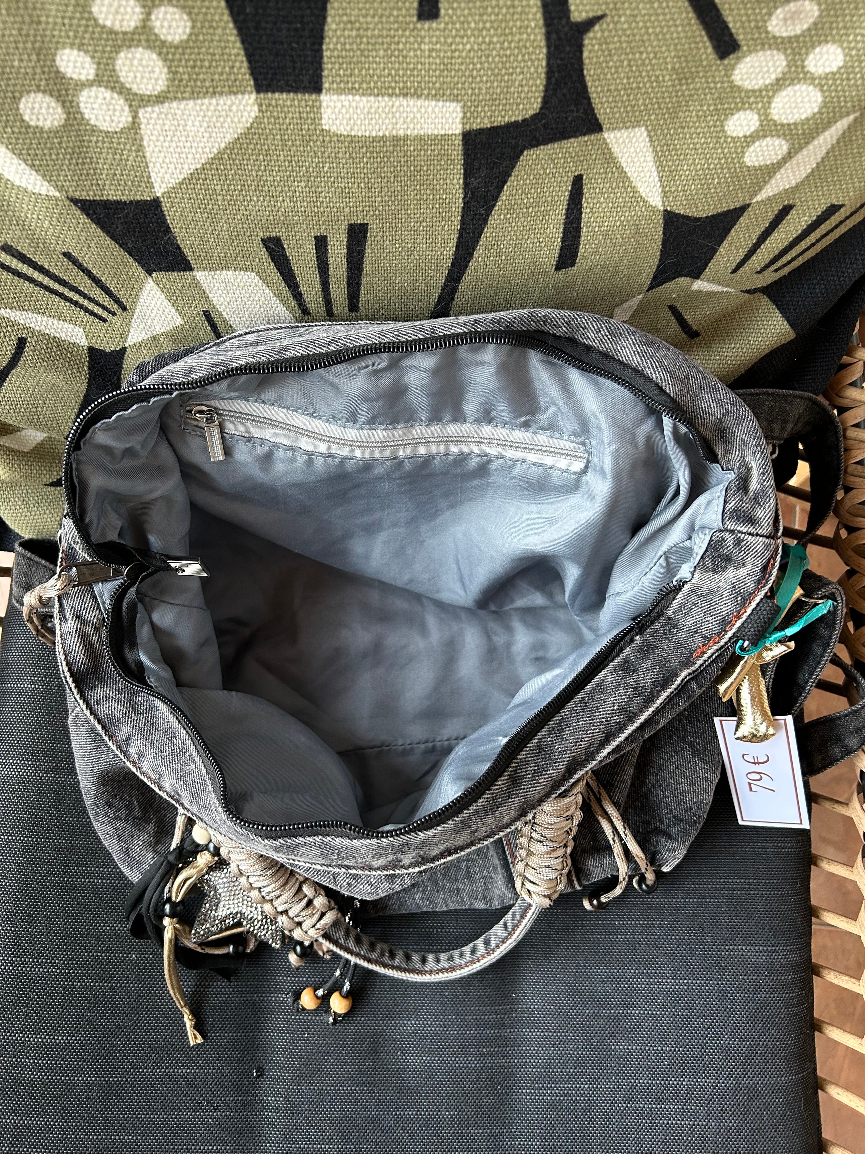 Sac denim gris Etoile