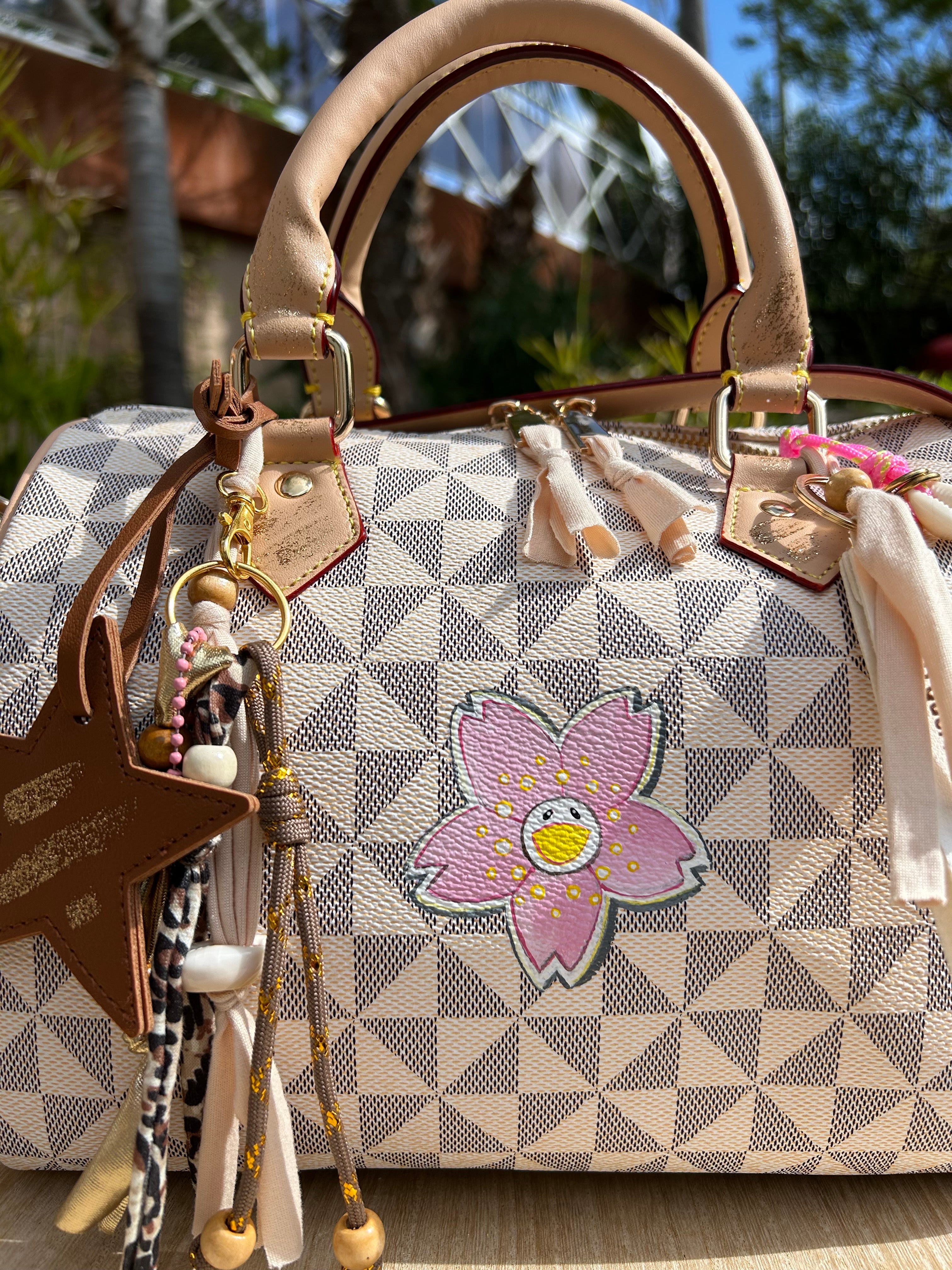 Sac Boston pink flower