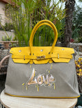 Cabas LOVE  toile et cuir