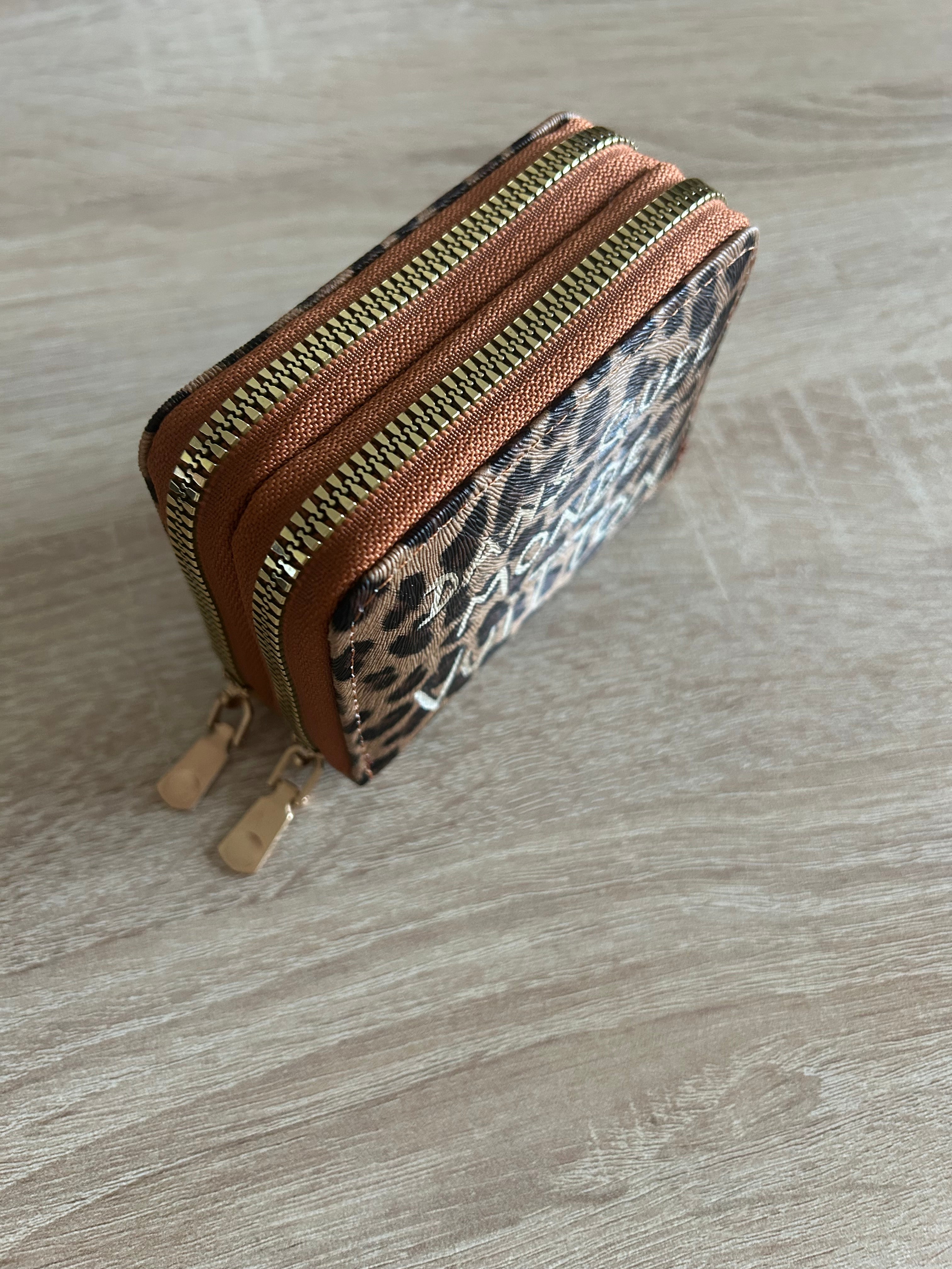 Grand Porte-cartes/monnaie léopard DQMV