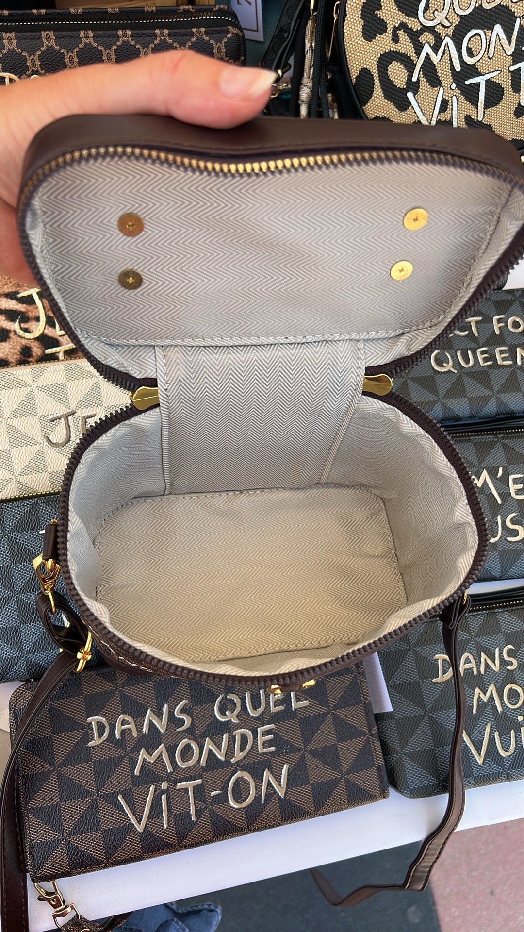 Mini sac Vanity beige
