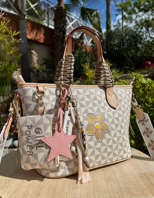 Cabas gold flower bandoulière