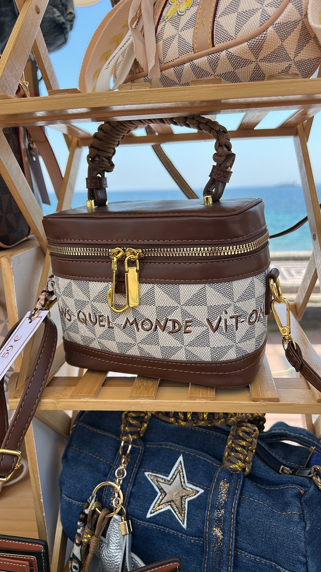 Mini sac Vanity beige