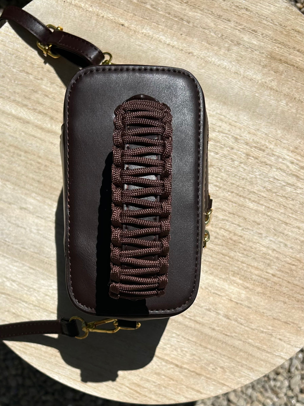 Mini sac vanity marron