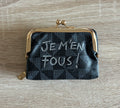 Porte-monnaie / cartes noir JE M’EN FOUS !